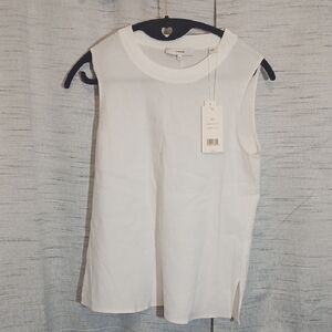 Vince Ribbed Trim Crew Neck Sleeveless Top Sz XS NWT